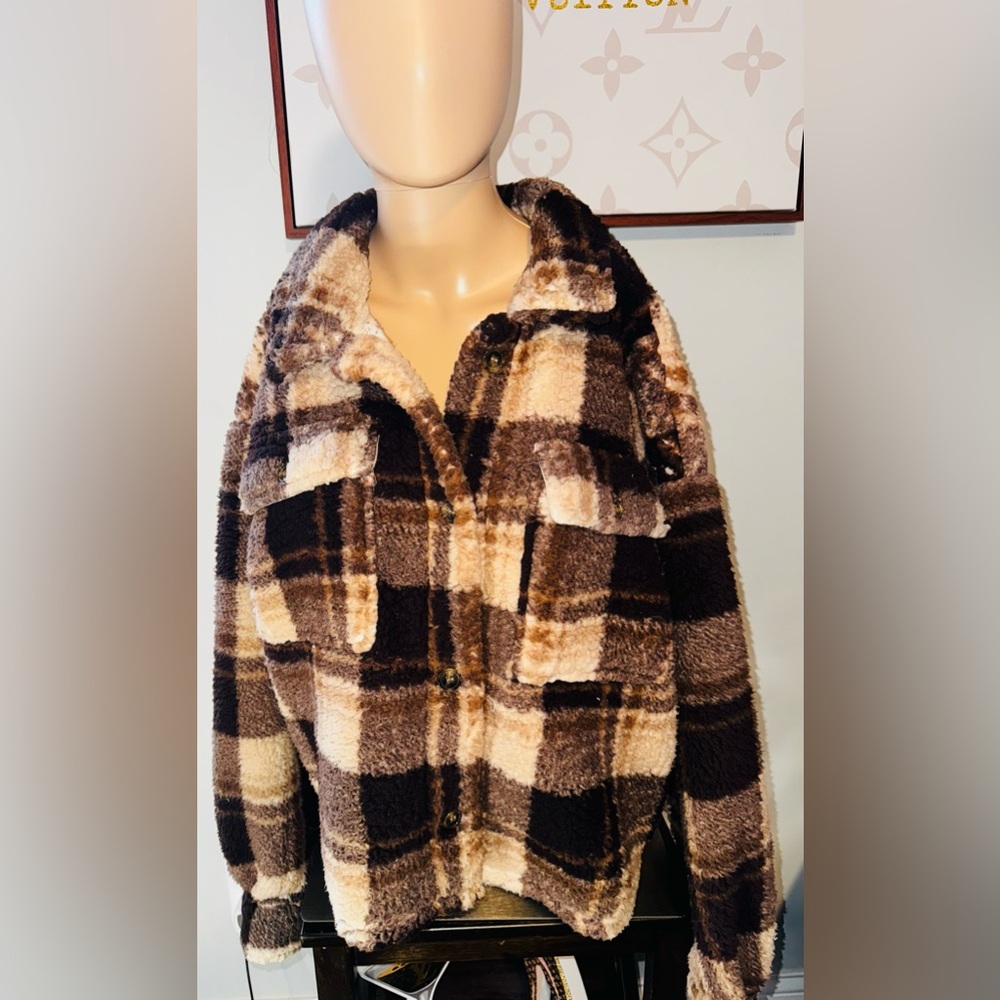 brown and cream shacket